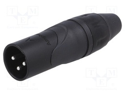 Plug; XLR; male; PIN: 3; straight; for cable; soldering; 133V; 15A