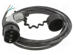 Cable: eMobility; 250V; 5kW; wires,Type 2; IP44; 5m; 20A; -40÷50°C