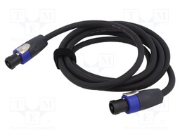 Cable; SpeakON female 4pin,both sides; 3m; black; Øcable: 9mm; PVC