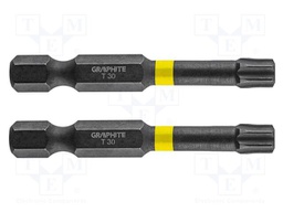 Screwdriver bit; Torx®; TX30; Overall len: 50mm; 2pcs; impact
