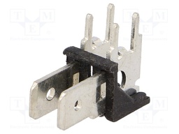Terminal: spade terminal strip; 6.4mm; 0.8mm; THT; steel; tinned