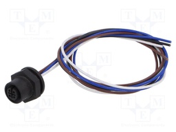 Connector: M12; socket; male; straight; with lead; PIN: 4; 0.34mm2