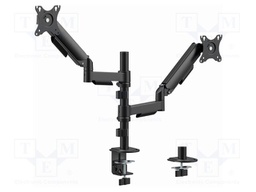 Holder; 9kg; 17÷32"; black; Arm len: 526mm; monitor x2