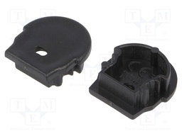 Cap for LED profiles; black; ABS; Application: UNI12; V: with hole