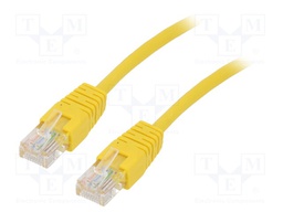 Patch cord; U/UTP; 5e; stranded; CCA; PVC; yellow; Len: 2m; 26AWG