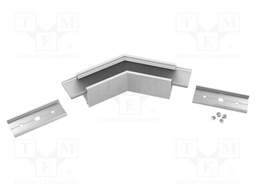 Connector 135°; silver; aluminium,polycarbonate; anodized