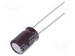 Capacitor: electrolytic; THT; 100uF; 35VDC; Ø8x11.5mm; Pitch: 3.5mm