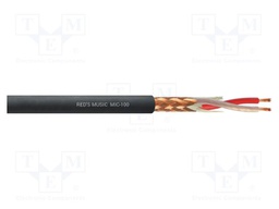 Wire: microphone cable; black; Cu; -25÷65°C; PVC; Package: 100m