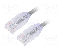 Patch cord; TX6A-28™,U/UTP; 6a; solid; Cu; LSZH; grey; Len: 3m; 28AWG