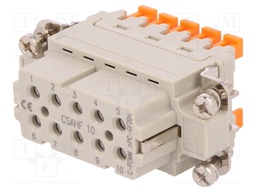 Connector: HDC; female; CSAH; PIN: 10; 10+PE; size 49.16; 16A; 250V