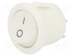 ROCKER; Pos: 2; 6A/250VAC; white; none; Body: white; Cutout: Ø20mm