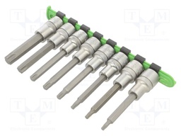 Socket-set; Torx®; Chrom-vanadium steel; 1/2"; 8pcs.