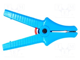 Crocodile clip; 32A; blue; max.43mm; 11kV; Type: insulated