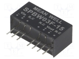 Converter: DC/DC; 3W; Uin: 9÷36V; 15VDC; Iout: 0÷200mA; SIP8; 4.8g
