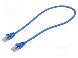 Patch cord; U/UTP; 5e; CCA; blue; 0.5m; RJ45 plug,both sides; 26AWG