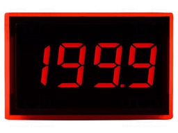 Voltmeter; digital,mounting; 0÷200mV; on panel; Char: 9.4mm; 400uA