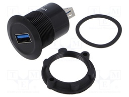 Adapter; USB A socket,both sides; USB 3.0; Thread: M22; 1÷10mm