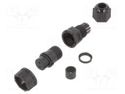 Plug; Connector: circular; size B; female; PIN: 2; 5A; IP67; straight