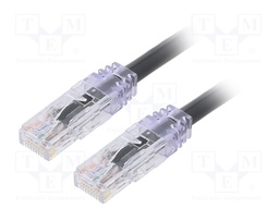 Patch cord; TX6A™ 10Gig,U/UTP; 6a; solid; Cu; PVC; black; Len: 0.5m