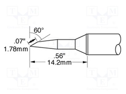 Tip; bevel; 1.8x14mm; 468°C; for soldering station