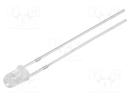 LED; 3mm; red; 4000÷5000mcd; 30°; Front: convex; 2.1÷2.6V
