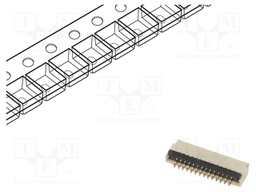 Connector: FFC (FPC); horizontal; PIN: 14; ZIF; SMT; 30V; 0.4A; H: 1mm