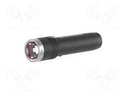 Torch: LED; 144h; L: 128mm; 10lm,200lm,1000lm; Ø: 32mm; black; IP54