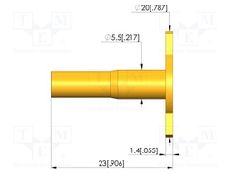 Test probe socket; gold-plated; Flange height: 0.4mm
