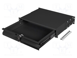 Drawer; 2U; black; screw; Standard: 19"; Y: 88mm; X: 360mm; Z: 482mm