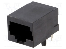 Socket; RJ50; PIN: 10; Cat: 3; polarized; Layout: 10p10c; THT; on PCBs