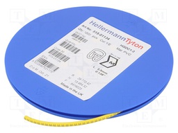 Markers for cables and wires; Label symbol: M; 1÷3mm; PVC; yellow