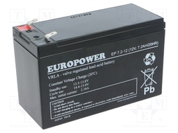 Re-battery: acid-lead; 12V; 7.2Ah; AGM; maintenance-free