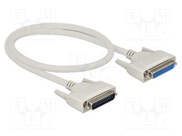 Cable; D-Sub 25pin socket,D-Sub 25pin plug; Len: 0.5m; beige