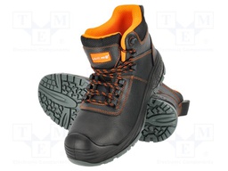 Boots; Size: 46; black-orange; leather; slip; Safety cat: S1 FO SR