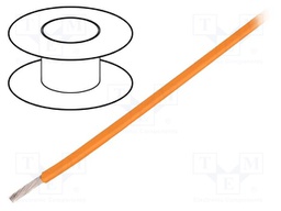 Wire; UL1213; stranded; Cu; 0.35mm2; 22AWG; orange; teflon