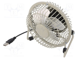 Fan: DC; 3W; 5V; Ø: 100mm; Len: 1m; 150x140x80mm; Plug: straight; grey