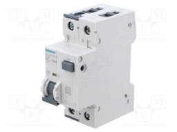 RCBO breaker; Inom: 16A; Ires: 30mA; Poles: 1+N; 230/400VAC; DIN