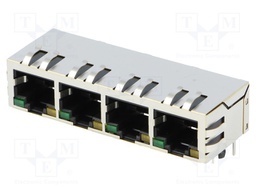 Socket; RJ45; PIN: 8; shielded,with LED; Layout: 8p8c; THT