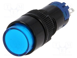 Switch: push-button; Pos: 2; SPDT; 0.5A/250VAC; 1A/24VDC; blue; none