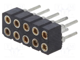 Socket; pin strips; female; PIN: 10; turned contacts,low profile