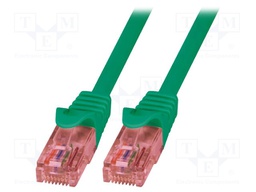 Patch cord; U/UTP; 6; stranded; Cu; LSZH; green; 1.5m; RJ45 plug