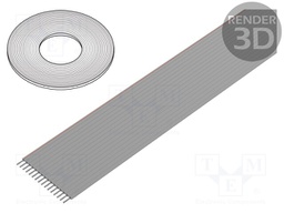 Wire: ribbon; 1.27mm; stranded; Cu; 6x26AWG; unshielded; PVC; grey