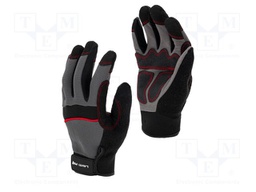 Protective gloves; Size: 10; black-grey; tag