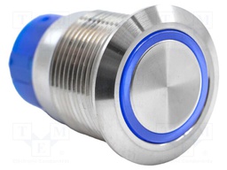 Switch: vandal resistant; SPDT; 3A/250VAC; IP67; ON-(ON); blue; 24V