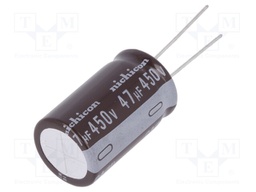 Capacitor: electrolytic; THT; 47uF; 450VDC; Ø18x31.5mm; ±20%; 900mA