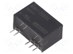 Isolated Board Mount DC/DC Converter, 5.2kV Isolation, ITE, 2 Output, 1 W, 5 V, 100 mA, -5 V