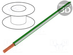 Wire; X07V-K; stranded; Cu; 1.5mm2; green-white; PVC; 450/750V