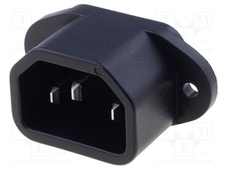 Connector: AC supply; socket; male; 10A; 250VAC; IEC 60320; C14 (E)