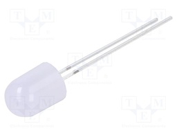 LED; 8mm; white warm; 750÷1120mcd; 30°; Front: convex; 2.9÷3.4VDC