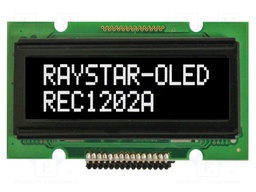 Display: OLED; alphanumeric; 12x2; Dim: 55.7x32x11mm; white; PIN: 15